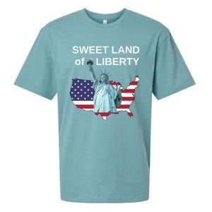 Fourth Of July Sweet Land Of Liberty Usa Flag Patriotic Gift Sueded Cloud Jersey T-Shirt