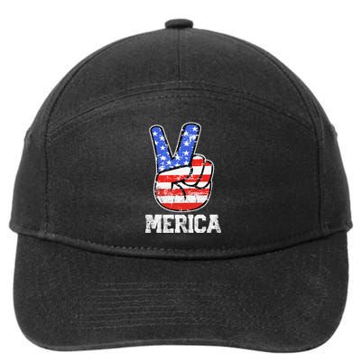 Fourth Of July American Flag Patriotic Independence Gift 7-Panel Snapback Hat