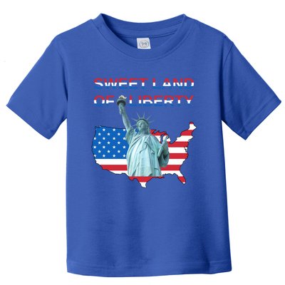 Fourth Of July Sweet Land Of Liberty Patriotic Usa Flag Gift Toddler T-Shirt