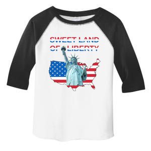 Fourth Of July Sweet Land Of Liberty Patriotic Usa Flag Gift Toddler Fine Jersey T-Shirt