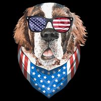Fourth of July Bernard American Flag July 4th St Bernard Dog Cooling Performance Crew T-Shirt