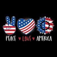 Fourth Of July Peace Love America 16 in Basic Backpack