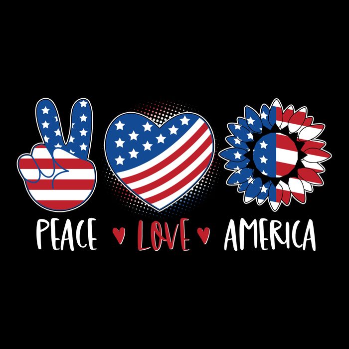 Fourth Of July Peace Love America 16 in Basic Backpack