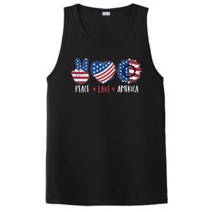 Fourth Of July Peace Love America PosiCharge Competitor Tank