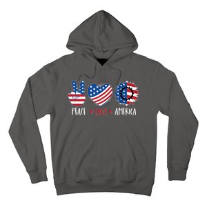 Fourth Of July Peace Love America Hoodie