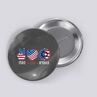 Fourth Of July Peace Love America Button