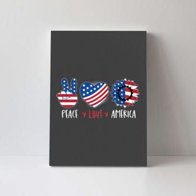 Fourth Of July Peace Love America Canvas