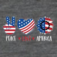 Fourth Of July Peace Love America Poster