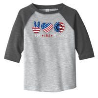 Fourth Of July Peace Love America Toddler Fine Jersey T-Shirt