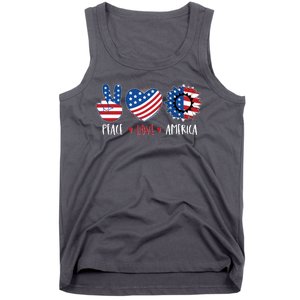 Fourth Of July Peace Love America Tank Top