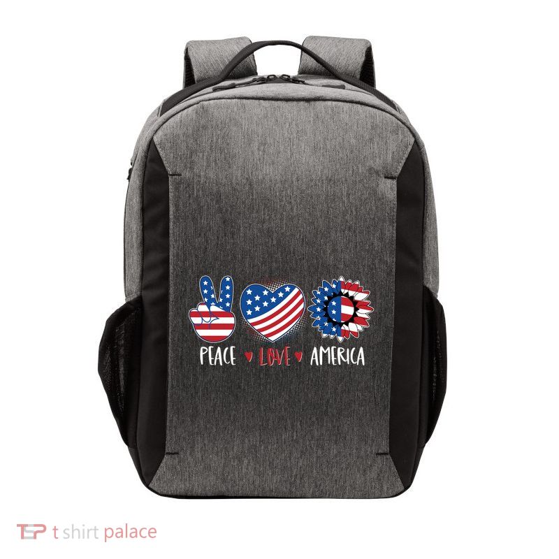 Fourth Of July Peace Love America Vector Backpack