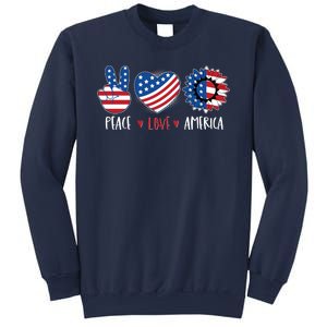 Fourth Of July Peace Love America Sweatshirt