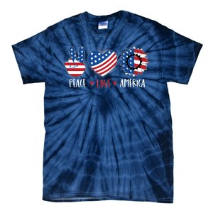 Fourth Of July Peace Love America Tie-Dye T-Shirt