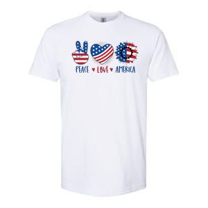 Fourth Of July Peace Love America Softstyle CVC T-Shirt