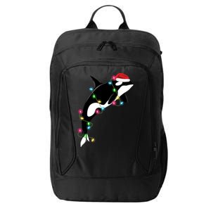 Funny Orca Killer Whale Santa Hat Christmas Sea Animals Gift City Backpack