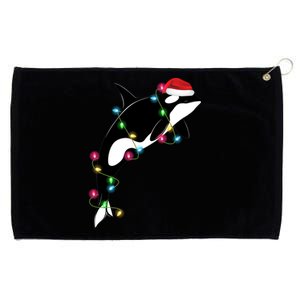 Funny Orca Killer Whale Santa Hat Christmas Sea Animals Gift Grommeted Golf Towel