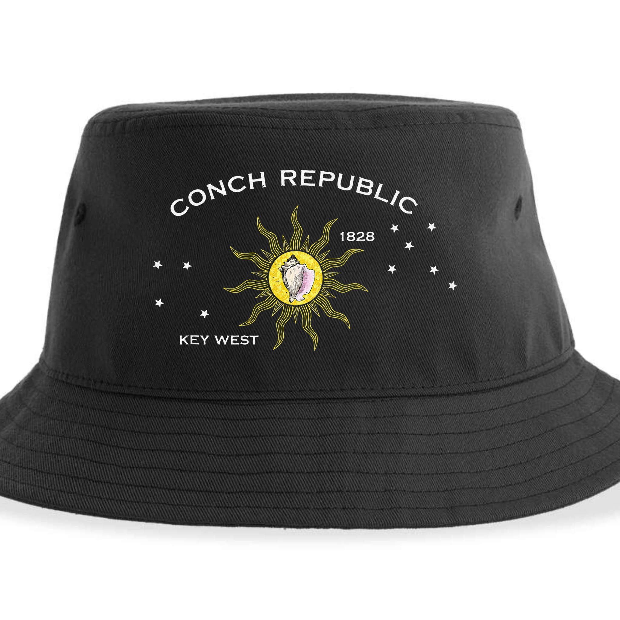 FLAG OF KEY WEST FLORIDA CONCH REPUBLIC Sustainable Bucket Hat
