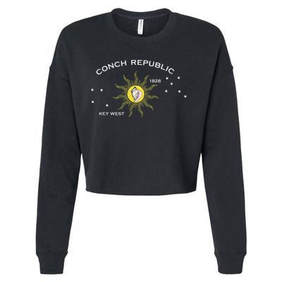 FLAG OF KEY WEST FLORIDA CONCH REPUBLIC Cropped Pullover Crew