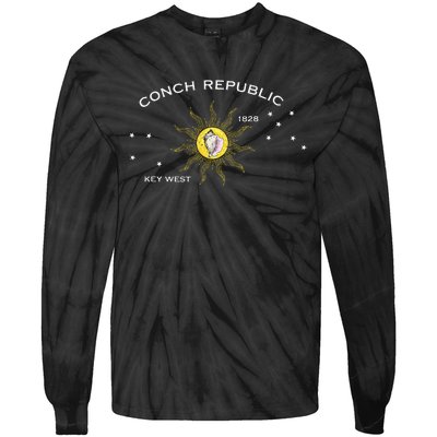 Flag Of Key West Florida Conch Republic Tie-Dye Long Sleeve Shirt