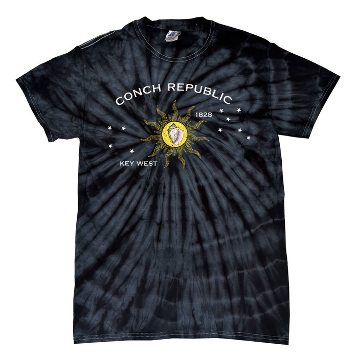 Flag Of Key West Florida Conch Republic Tie-Dye T-Shirt