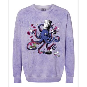 Funny Octopus Kitchen Chef Humor Colorblast Crewneck Sweatshirt