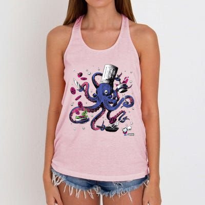 Funny Octopus Kitchen Chef Humor Women's Knotted Racerback Tank