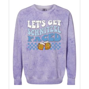 Funny Oktoberfest Lets Get Schnitzel Faced Oktoberfest Drinking Team Colorblast Crewneck Sweatshirt