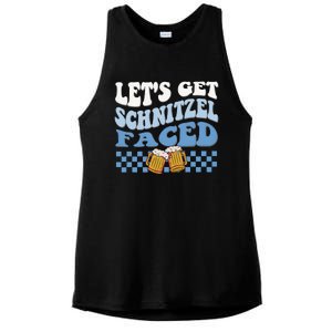 Funny Oktoberfest Lets Get Schnitzel Faced Oktoberfest Drinking Team Ladies PosiCharge Tri-Blend Wicking Tank