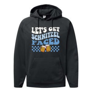 Funny Oktoberfest Lets Get Schnitzel Faced Oktoberfest Drinking Team Performance Fleece Hoodie