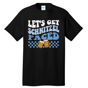 Funny Oktoberfest Lets Get Schnitzel Faced Oktoberfest Drinking Team Tall T-Shirt