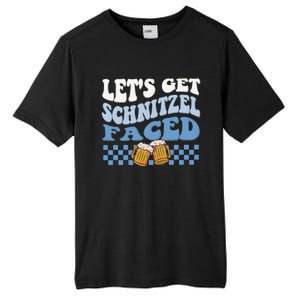 Funny Oktoberfest Lets Get Schnitzel Faced Oktoberfest Drinking Team Tall Fusion ChromaSoft Performance T-Shirt