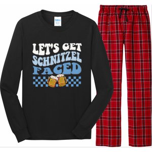 Funny Oktoberfest Lets Get Schnitzel Faced Oktoberfest Drinking Team Long Sleeve Pajama Set