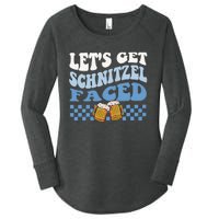 Funny Oktoberfest Lets Get Schnitzel Faced Oktoberfest Drinking Team Women's Perfect Tri Tunic Long Sleeve Shirt