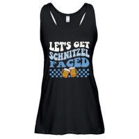 Funny Oktoberfest Lets Get Schnitzel Faced Oktoberfest Drinking Team Ladies Essential Flowy Tank