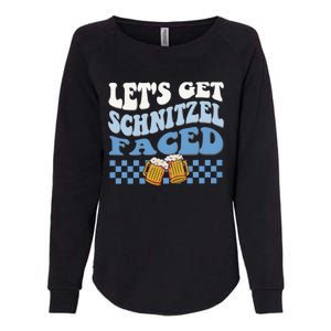 Funny Oktoberfest Lets Get Schnitzel Faced Oktoberfest Drinking Team Womens California Wash Sweatshirt