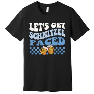 Funny Oktoberfest Lets Get Schnitzel Faced Oktoberfest Drinking Team Premium T-Shirt