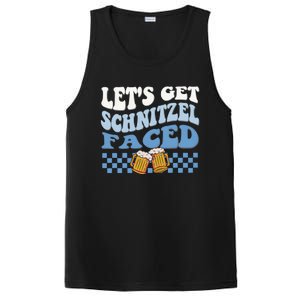 Funny Oktoberfest Lets Get Schnitzel Faced Oktoberfest Drinking Team PosiCharge Competitor Tank