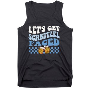 Funny Oktoberfest Lets Get Schnitzel Faced Oktoberfest Drinking Team Tank Top