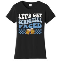 Funny Oktoberfest Lets Get Schnitzel Faced Oktoberfest Drinking Team Women's T-Shirt