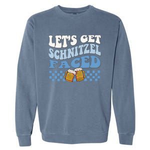 Funny Oktoberfest Lets Get Schnitzel Faced Oktoberfest Drinking Team Garment-Dyed Sweatshirt