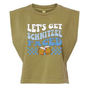 Funny Oktoberfest Lets Get Schnitzel Faced Oktoberfest Drinking Team Garment-Dyed Women's Muscle Tee