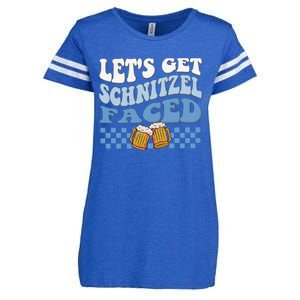 Funny Oktoberfest Lets Get Schnitzel Faced Oktoberfest Drinking Team Enza Ladies Jersey Football T-Shirt