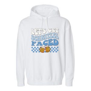 Funny Oktoberfest Lets Get Schnitzel Faced Oktoberfest Drinking Team Garment-Dyed Fleece Hoodie