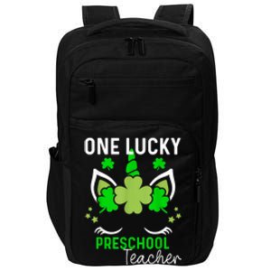 Funny One Lucky Preschool Teacher St. Patricks Day Irish Impact Tech Backpack