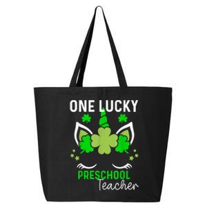 Funny One Lucky Preschool Teacher St. Patricks Day Irish 25L Jumbo Tote