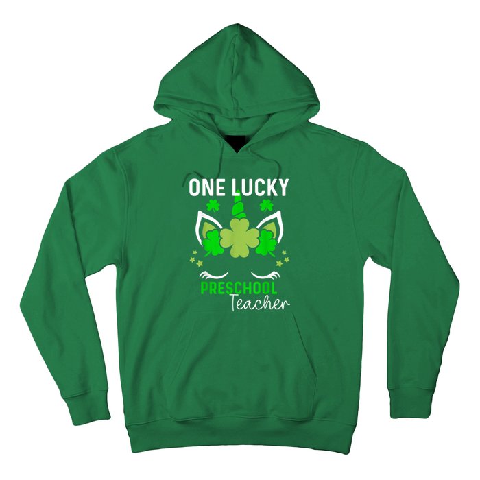 Funny One Lucky Preschool Teacher St. Patricks Day Irish Hoodie