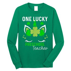 Funny One Lucky Preschool Teacher St. Patricks Day Irish Long Sleeve Shirt