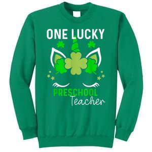 Funny One Lucky Preschool Teacher St. Patricks Day Irish Sweatshirt