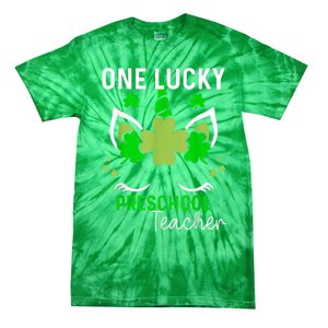 Funny One Lucky Preschool Teacher St. Patricks Day Irish Tie-Dye T-Shirt