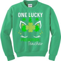 Funny One Lucky Preschool Teacher St. Patricks Day Irish Kids Sweatshirt